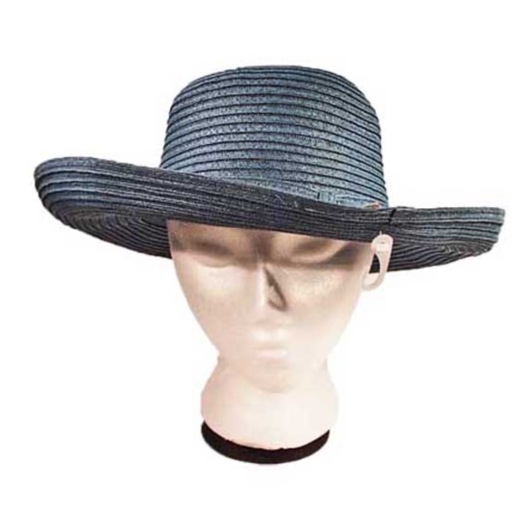 WIDE BRIM HAT, BLUE, SIZE MEDIUM, FINE WEAVE, GLORIA VANDERBILT, TAGS ON, NEVER - Picture 1 of 6